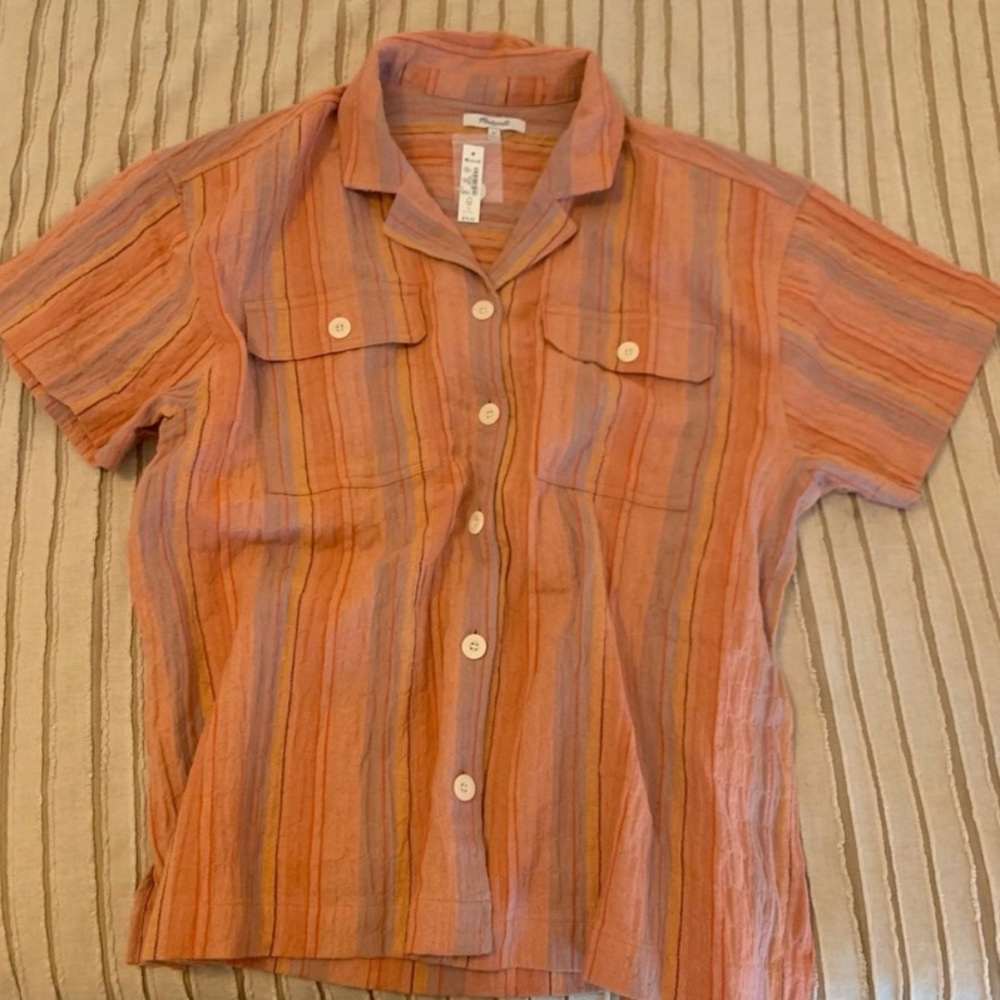 Madewell striped button down casual shirt